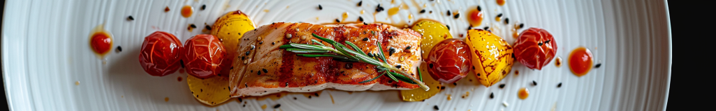 A plate of salmon and tomatoes, a delicious and healthy meal option.