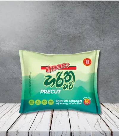 A pack of Haritha hari skinon pre cut chicken